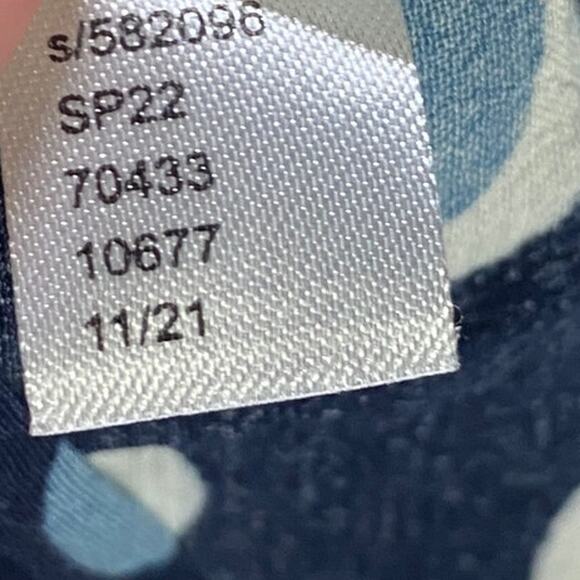 Ann Taylor Midi Dress Fit & Flare Blue Polka Dot Print Empire Waist Navy Blue S - Picture 9 of 9